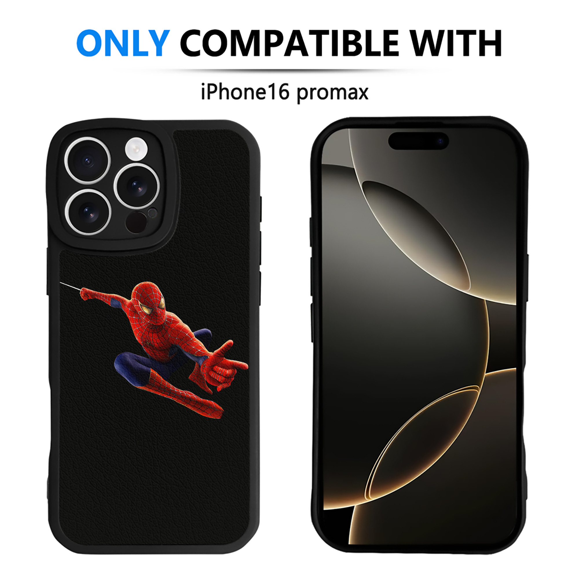 （画像用） Spider Man スパイダーマン 【iPhone 16シリーズ対応】シリコンスマホケース（レザー調） 材質：シリコン